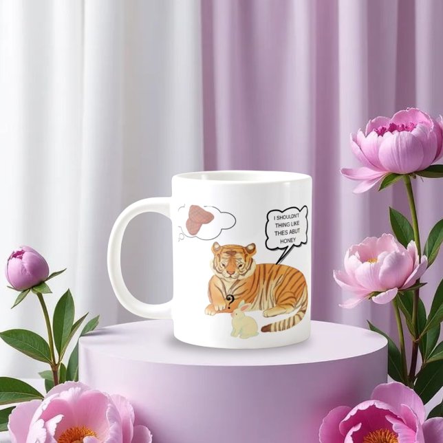 Funny Tiger & Bunny Dilemma - Süße Tier Comic De Jumbo-Tasse (Von Creator hochgeladen)