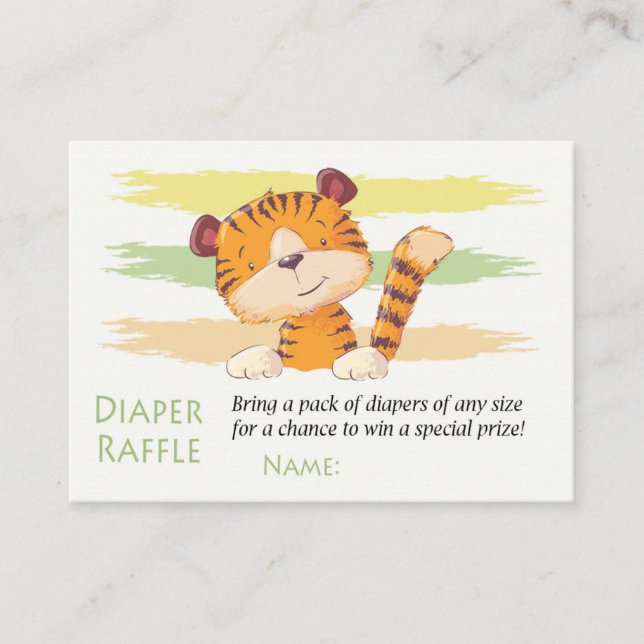 Funny tiger Diaper Raffle Tickets (Vorderseite)