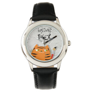 Funny Tiger Face Cat Watch for Kids Armbanduhr