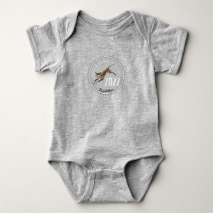 Funny Tiger Illustration Baby geboren 2022 Benennu Strampler