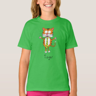 Funny Tiger in einer Krawatte Cartoon Kinder T-Shirt