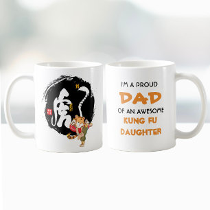 Funny Tiger Kung Fu Father's Day Dad Birthday Kaffeetasse