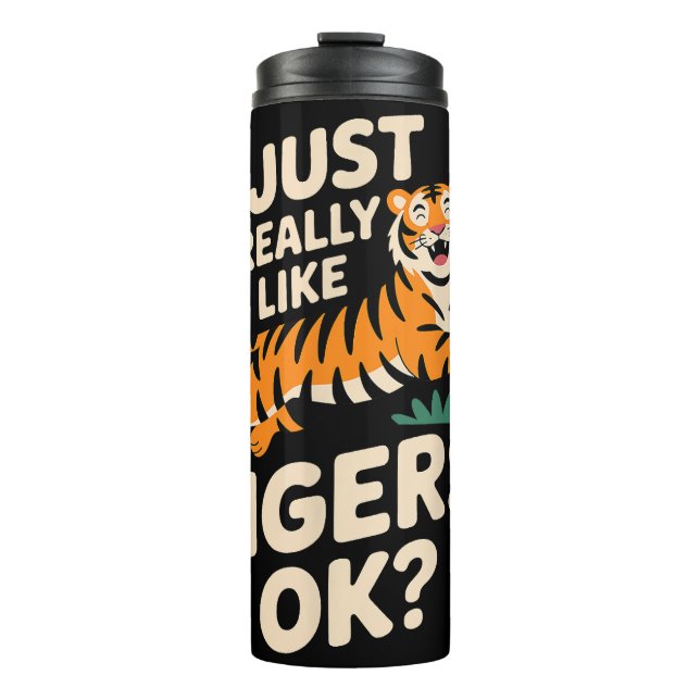 Funny Tiger Kunst für Männer Frauen Mädchen Tier Thermosbecher (Vorderseite)