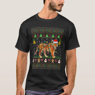 Funny Tiger Lover Xmas Weihnachtsmannmütze Bengal T-Shirt