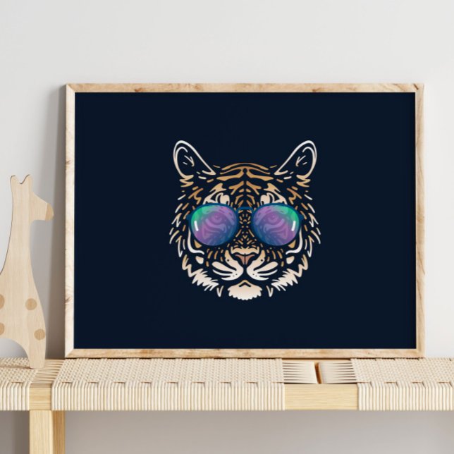 Funny Tiger | Mit Sonnenbrille Mauer drucken Poster (Von Creator hochgeladen)