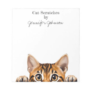 Funny Tiger Tabby Cat Notepad Notizblock