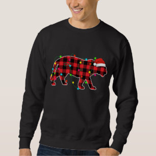 Funny Tiger Weihnachtsbaum Rote Karierte Weihnacht Sweatshirt