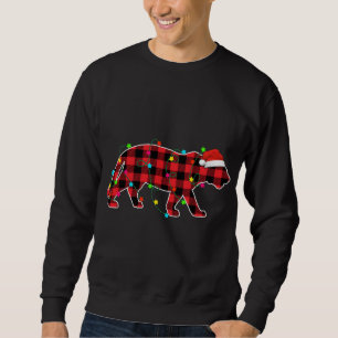Funny Tiger Weihnachtsbaum Rote Karierte Weihnacht Sweatshirt