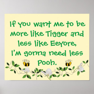 Funny Tigger und Pooh Sign Poster