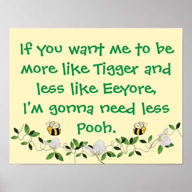 Funny Tigger und Pooh Sign Poster (Vorne)