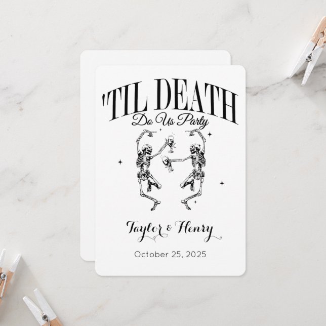 Funny Till Death Do us Party Hochzeitseinladungen Einladung (Vorderseite/Rückseite Beispiel)