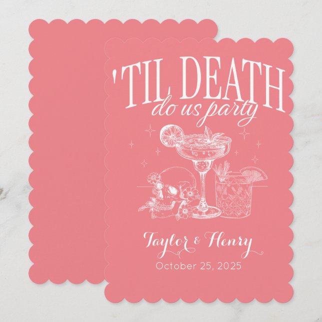 Funny Till Death Do us Party Hochzeitseinladungen Einladung (Vorne/Hinten)