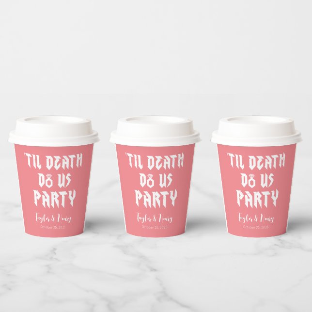 Funny Till Death Do us Party Hochzeitspapier Cups Pappbecher (Multi)