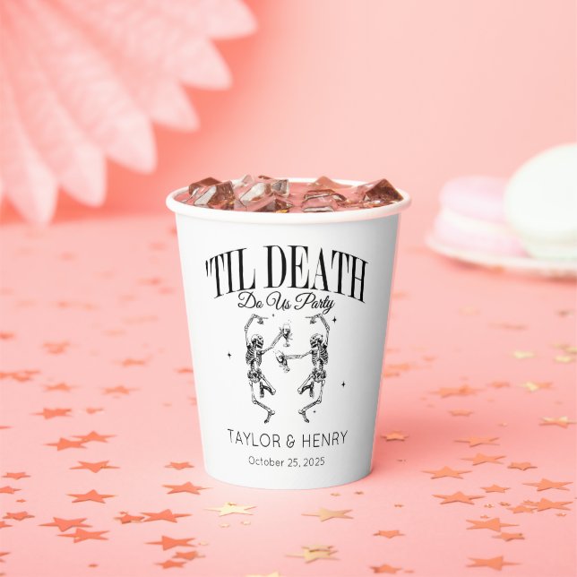 Funny Till Death Do us Party Hochzeitspapier Cups Pappbecher (Insitu)