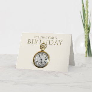 Funny Time Clock Happy Birthday Card für Papa Karte
