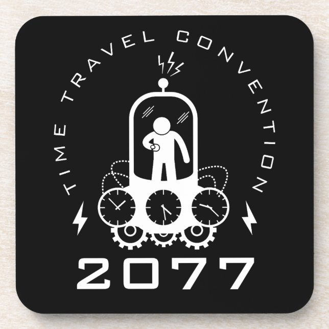 Funny Time Travel Science Fiction Getränkeuntersetzer (Vorderseite)