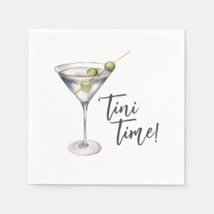 Funny 'Tini Time Martini Cocktail Serviette