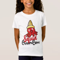 Funny Tintenfisch Cream Cone Girls' T - Shirt