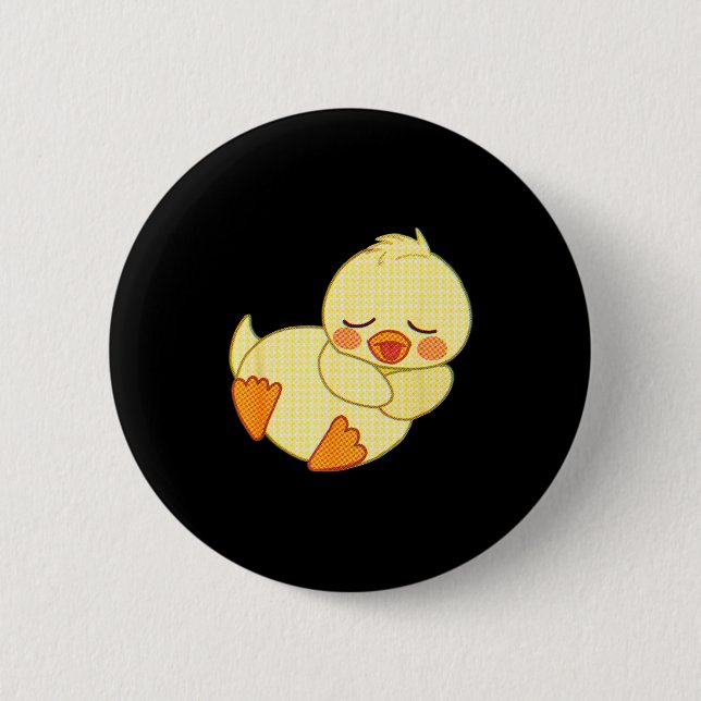 Funny Tired As Duck I Love Cute Ducklings Quote Gi Button (Vorderseite)