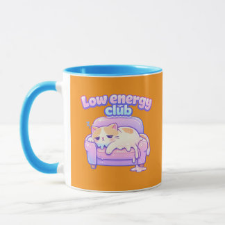 Funny Tired Cute Cat Melting on Chair Coffee Mug Tasse