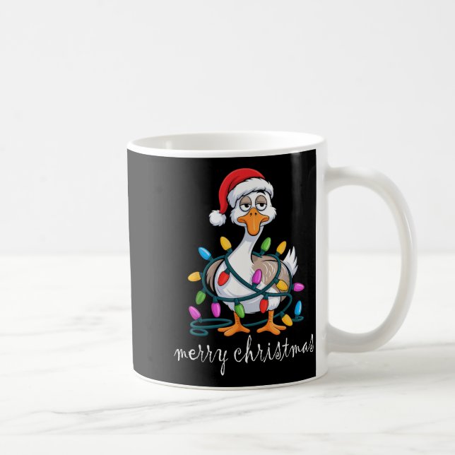 Funny Tired Goose Christmas Lights Silly Holiday F Kaffeetasse (Rechts)