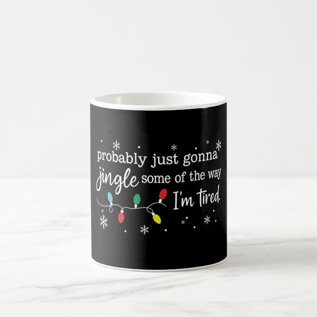 Funny Tired Jingle Christmas  Kaffeetasse (Mittel)