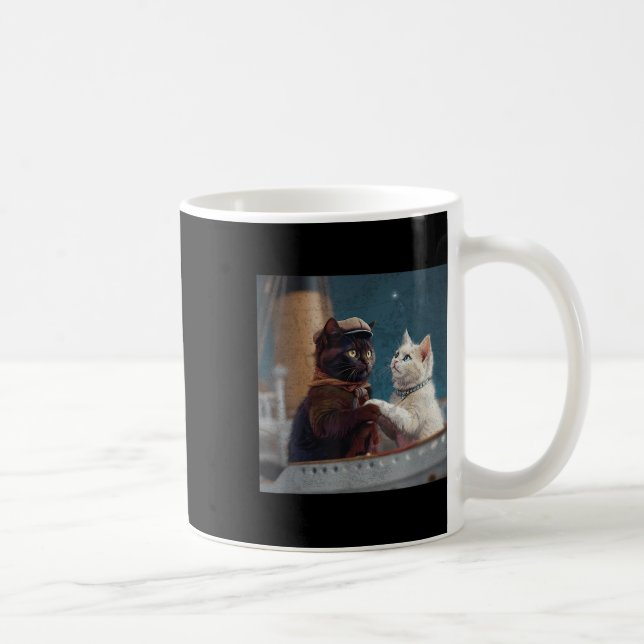 Funny Titanic Movie Cat Meme Rms Cruise Ship Men W Kaffeetasse (Rechts)