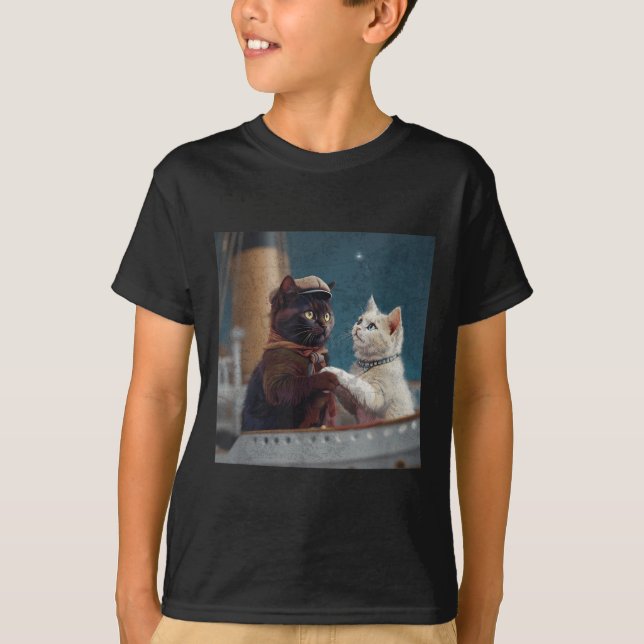 Funny Titanic Movie Cat Meme Rms Cruise Ship Men W T-Shirt (Vorderseite)
