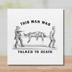 Funny "To Death" Vintag Art Introvertiert Joke Fliese