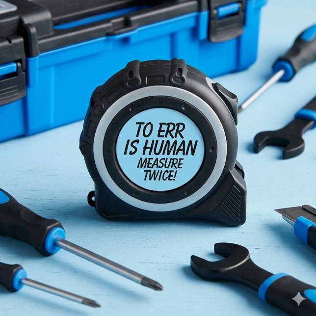 Funny To Err is Human Measure Twice! Maßband (Funny to Err is Human Measure Twice! Measuring Tape Cover Photo)