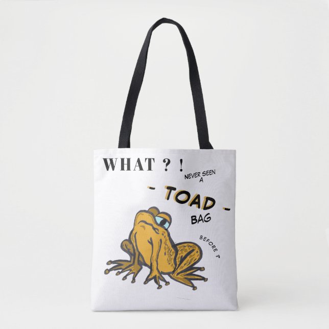 Funny TOAD Cartoon Cust. White Tote Bag (Vorderseite)