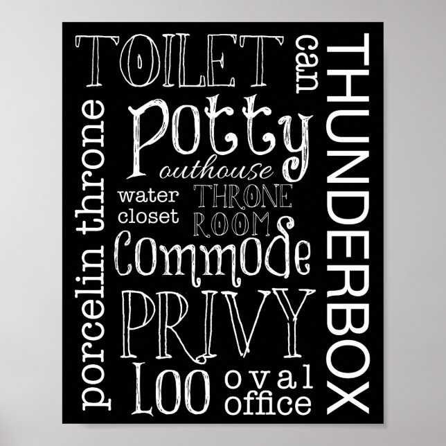 Funny Toilet Bad Sign Poster Printwerbung (Vorne)