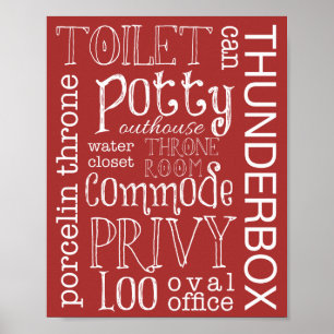 Funny Toilet Badezimmer Rotes Schildkröten Plakat