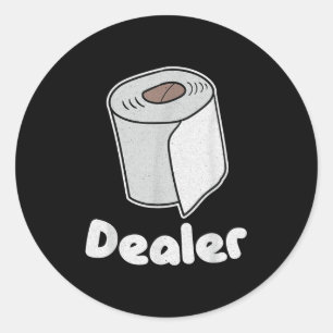 Funny Toilet Paper Händler Spaß Parody Geschenk Runder Aufkleber