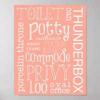 Funny Toilet Pfirsichbäder Schildkröte Plakat druc