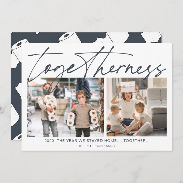 Funny toilet roll 2020 neues Jahr zusammen 2 Fotos Karte (Vorne/Hinten)