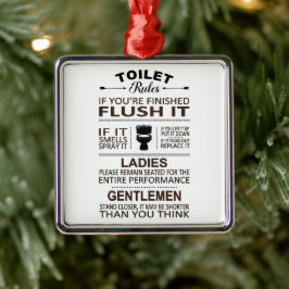 Funny Toilet Rules Bathroom Humor Ornament Aus Metall