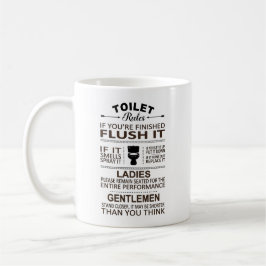 Funny Toilet Rules Bathroom Restoom Sarcasm Kaffeetasse