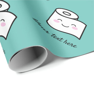 Funny Toilette Cartoon Design personalisiert Geschenkpapier