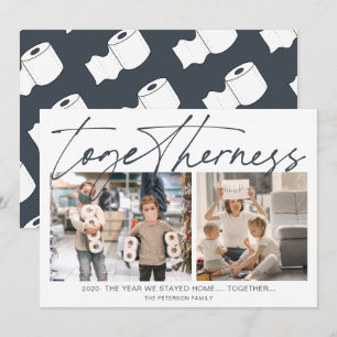 Funny Toilette Rolle 2020 Neujahr zusammen 2 Foto Karte