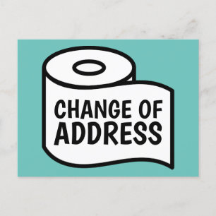 Funny Toilettenpapier Design Änderung der Adresse Ankündigungspostkarte