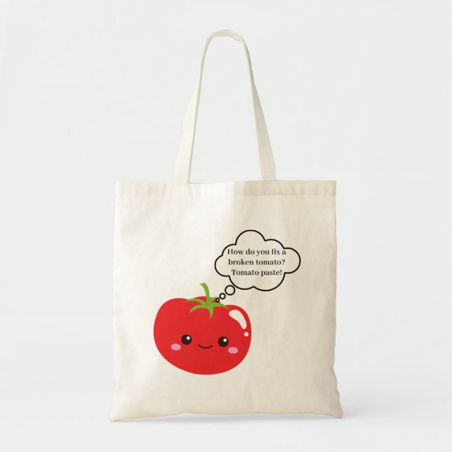 Funny Tomato Joke Tote Bag Tragetasche (Vorne)