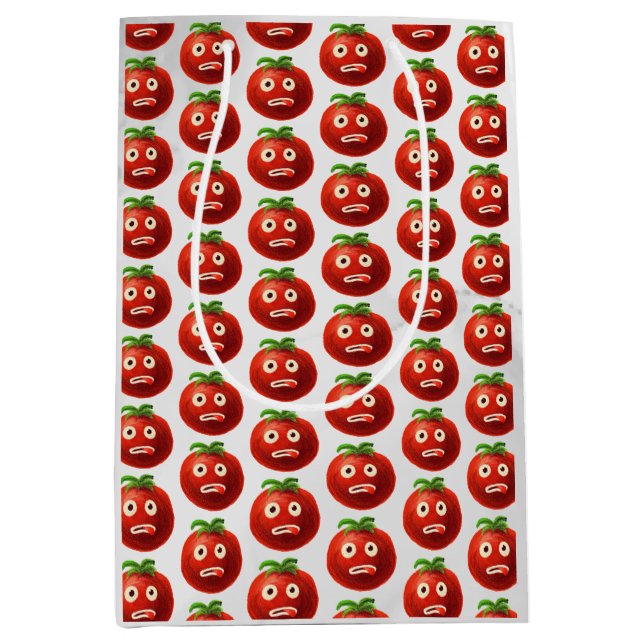 Funny Tomato Pattern - Cartoon Gemüsesektor Mittlere Geschenktüte (Vorderseite)
