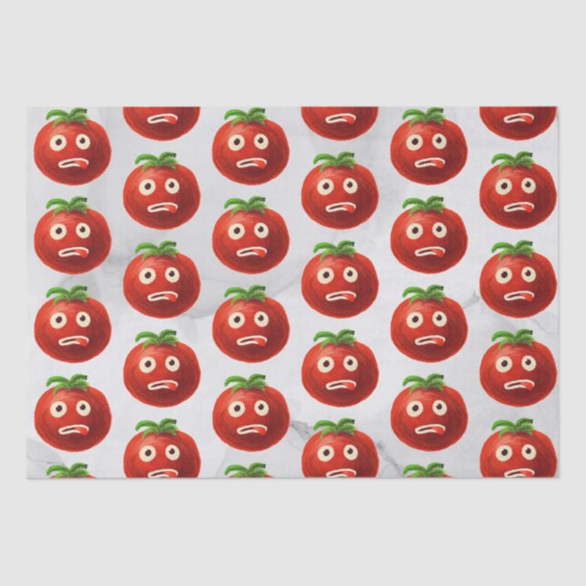 Funny Tomato Pattern - Cartoon Gemüsesektor Seidenpapier (Vorderseite)