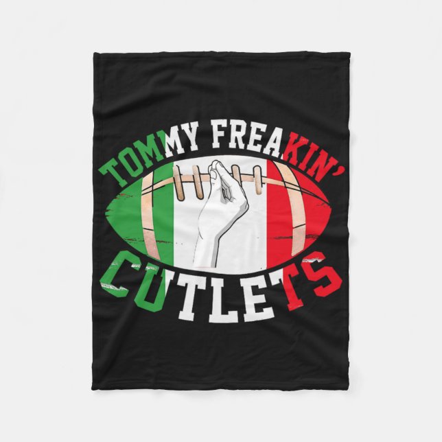Funny Tommy Freakin' Cutlets New Jersey Italy Flag Fleecedecke (Vorderseite)