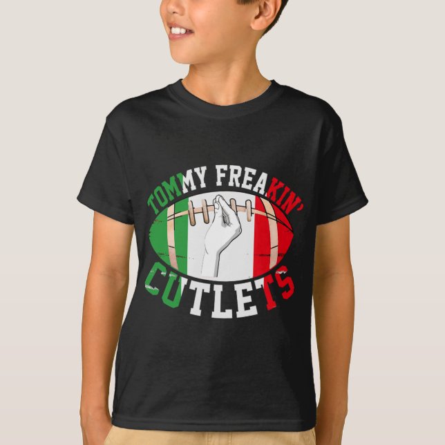 Funny Tommy Freakin' Cutlets New Jersey Italy Flag T-Shirt (Vorderseite)