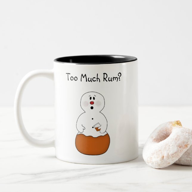 Funny too Much Rum Snowman Tasse (Mit Donut)