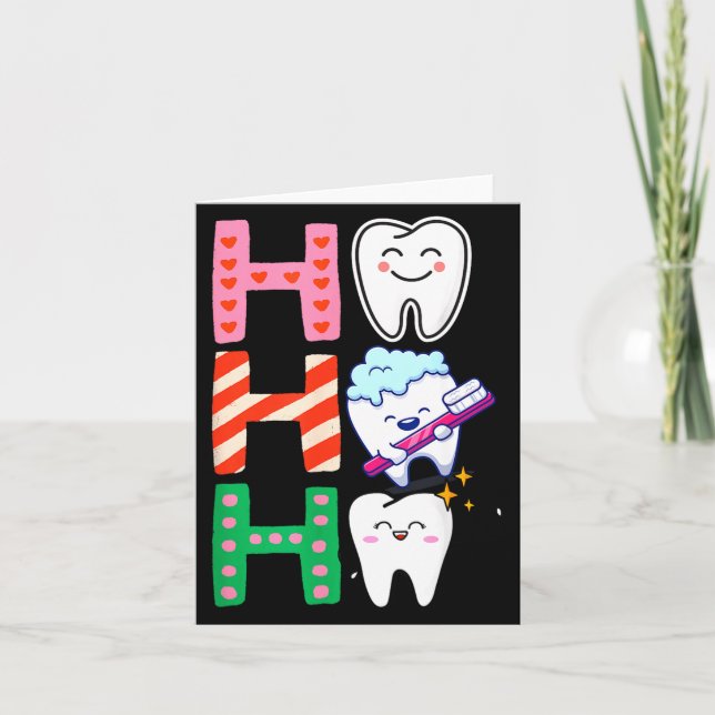 Funny Tooth Christmas Dentist Xmas Dental Istant H Karte (Vorderseite)