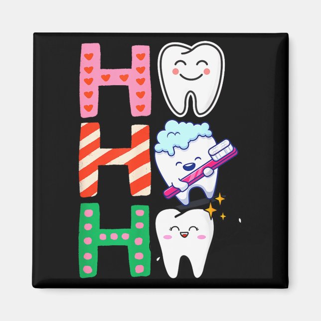 Funny Tooth Christmas Dentist Xmas Dental Istant H Magnet (Vorne)