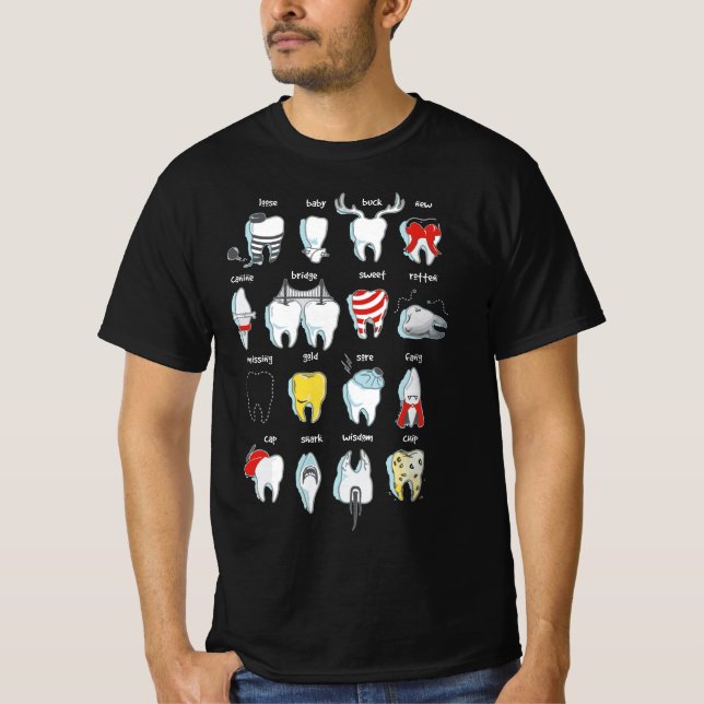 Funny Tooth Dentist Teeth Dental  T-Shirt (Vorderseite)